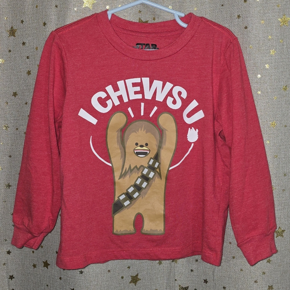 Star Wars - Kids Red Chewbacca Long Sleeve Tee - NWOT Valentine's Day - Size 4T